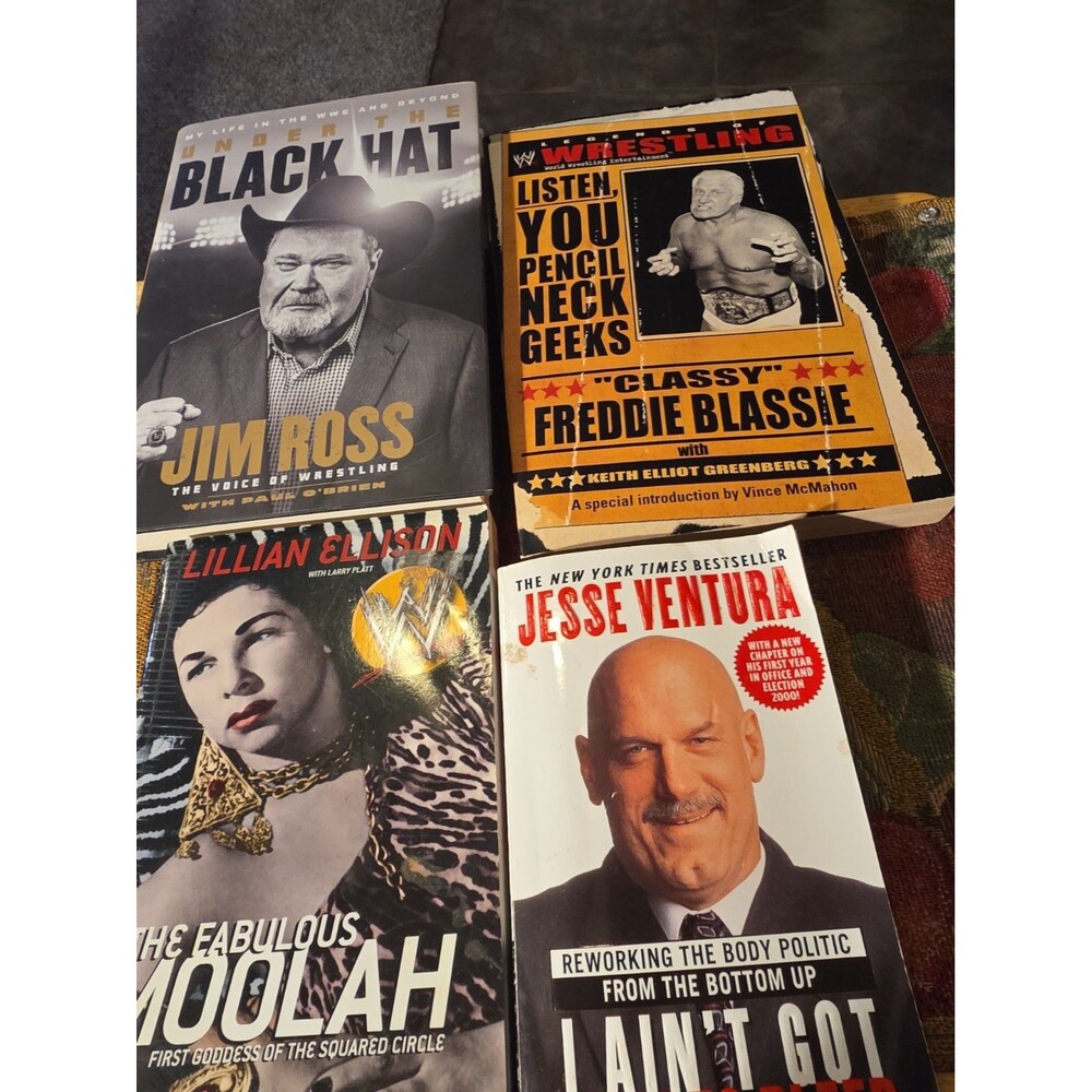 4 Wrestling Books Jim Ross Blassie Moolah Ventura Wwe Wwf